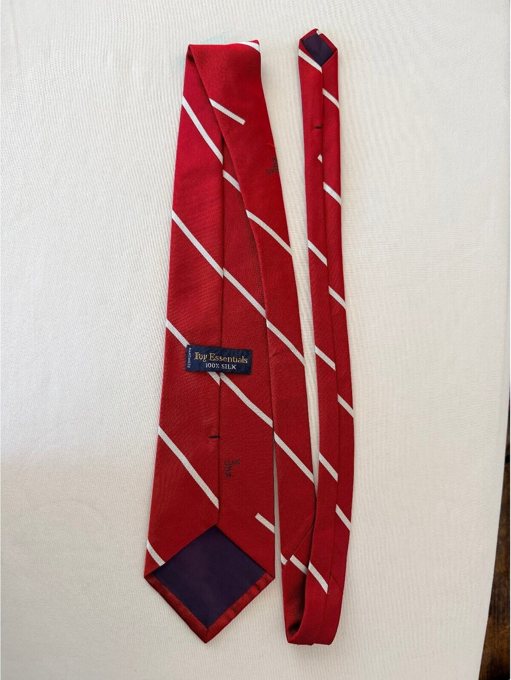 Ivy Essentials 100% Silk Red Striped Class of 54 Men's Necktie Preppy - Picture 2 of 4